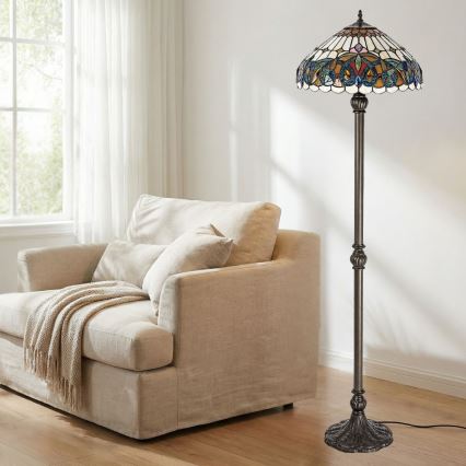 Brilagi - Tiffany vitrážová stojacia lampa LUISA 2xE27/60W/230V