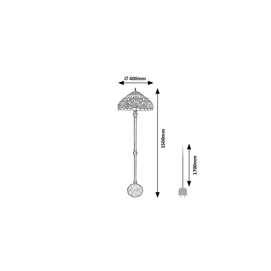 Brilagi - Tiffany vitrážová stojacia lampa LUISA 2xE27/60W/230V