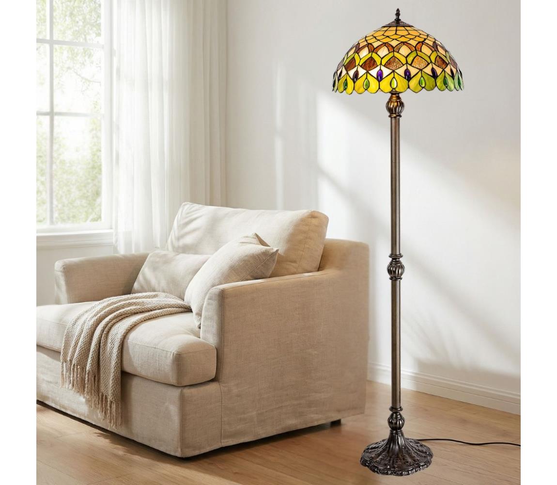 Brilagi - Tiffany vitrážová stojacia lampa MARGARET 2xE27/60W/230V 63064
