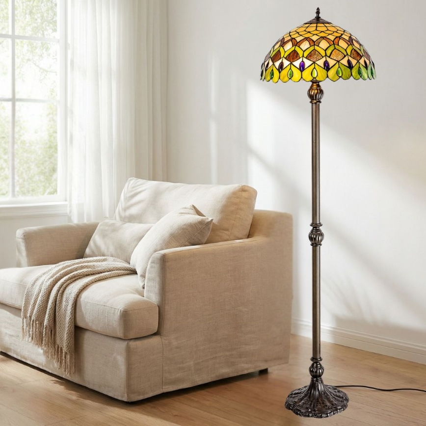 Brilagi - Tiffany vitrážová stojacia lampa MARGARET 2xE27/60W/230V