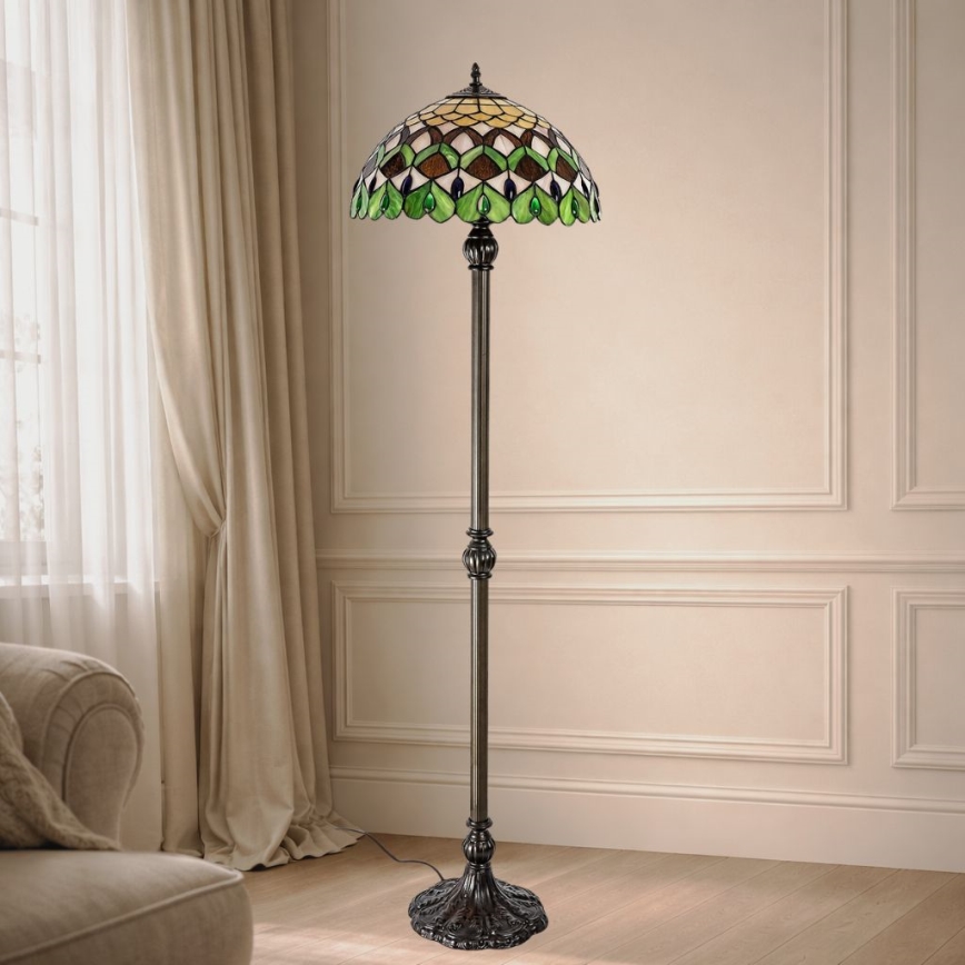 Brilagi - Tiffany vitrážová stojacia lampa MARGARET 2xE27/60W/230V