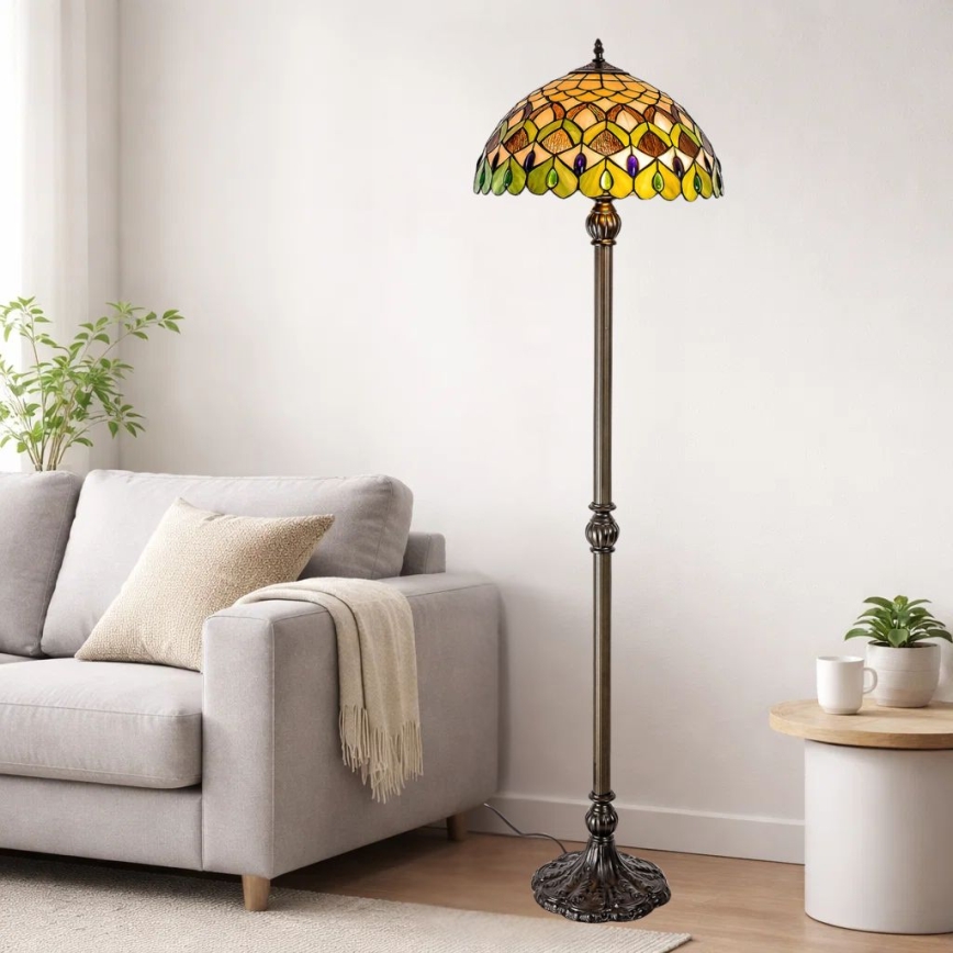 Brilagi - Tiffany vitrážová stojacia lampa MARGARET 2xE27/60W/230V
