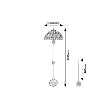Brilagi - Tiffany vitrážová stojacia lampa MARGARET 2xE27/60W/230V