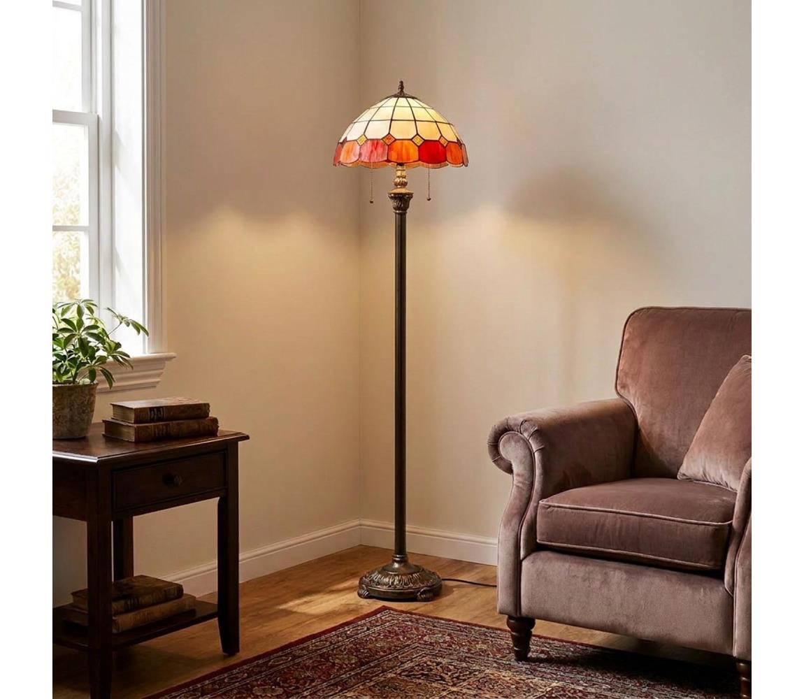 Brilagi - Tiffany vitrážová stojacia lampa SIENNA 2xE27/60W/230V BRF-8008