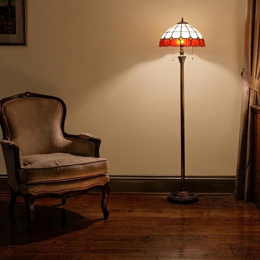 Brilagi - Tiffany vitrážová stojacia lampa SIENNA 2xE27/60W/230V