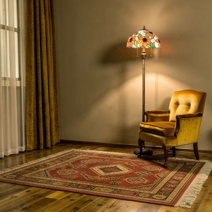 Brilagi - Tiffany vitražová stojacia lampa SUNFLOWER 2xE27/60W/230V