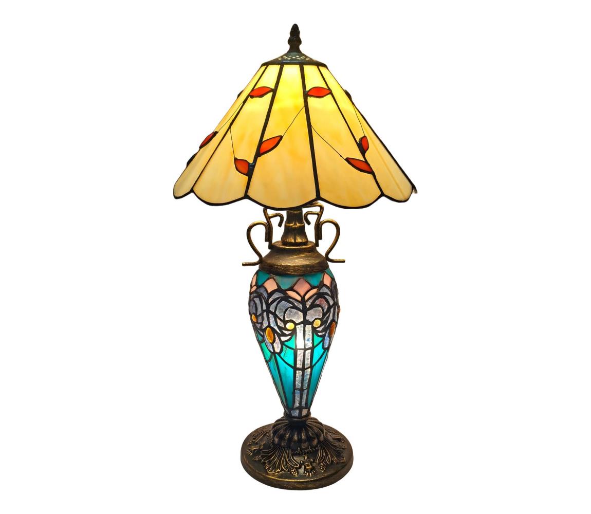 Brilagi - Tiffany vitrážová stolná lampa FOLIA 1xE27/60W/230V + 1xE14/40W BRT-B015F