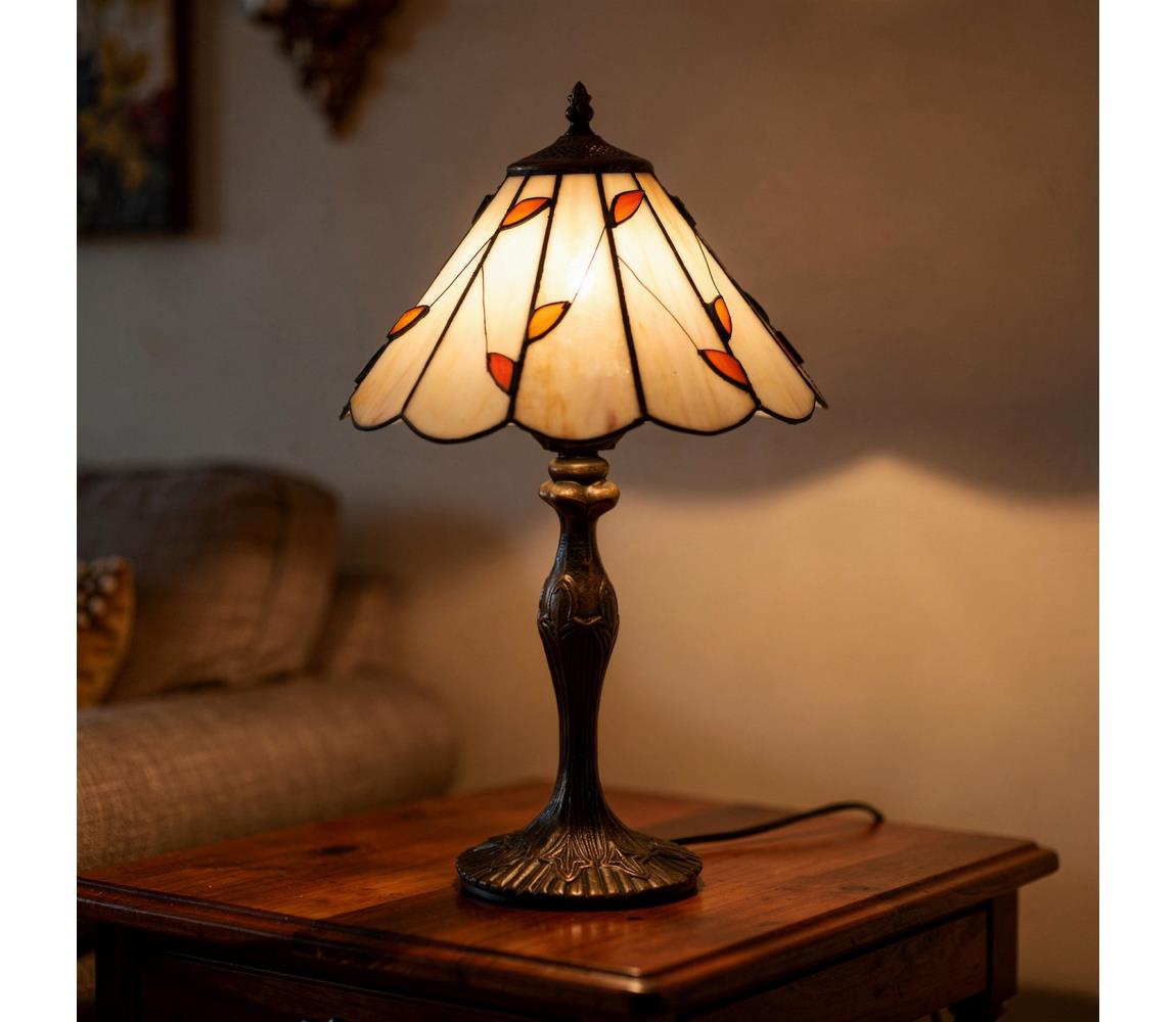 Brilagi - Tiffany vitrážová stolná lampa FOLIA 1xE27/60W/230V BRT-B015B