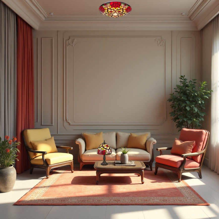 Brilagi - Tiffany vitrážová stolná lampa GARLAN 1xE14/40W/230V