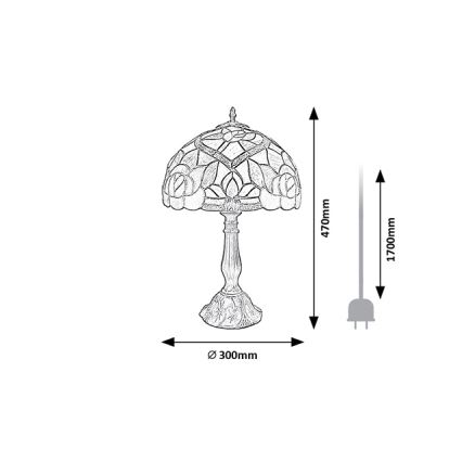 Brilagi - Tiffany vitrážová stolná lampa GARLAN 1xE27/40W/230V