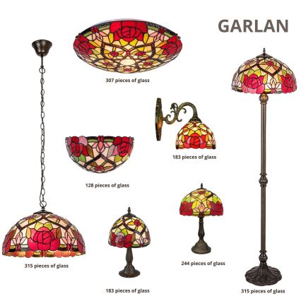 Brilagi - Tiffany vitrážová stolná lampa GARLAN 1xE27/40W/230V