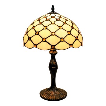 BRILAGI - Tiffany vitrážová stolná lampa IVORY SMOOTH 1xE27/60W/230V