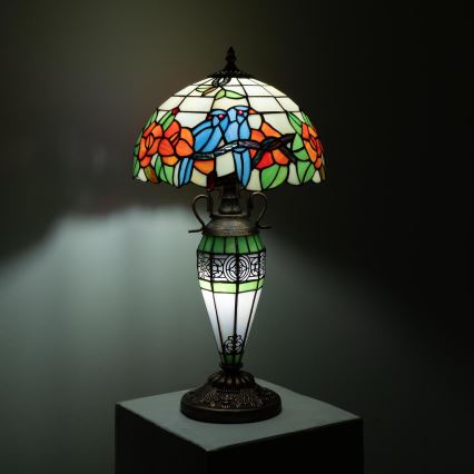 Brilagi - Tiffany vitrážová stolná lampa JUNGLE 1xE27/60W/230V + 1xE14/40W