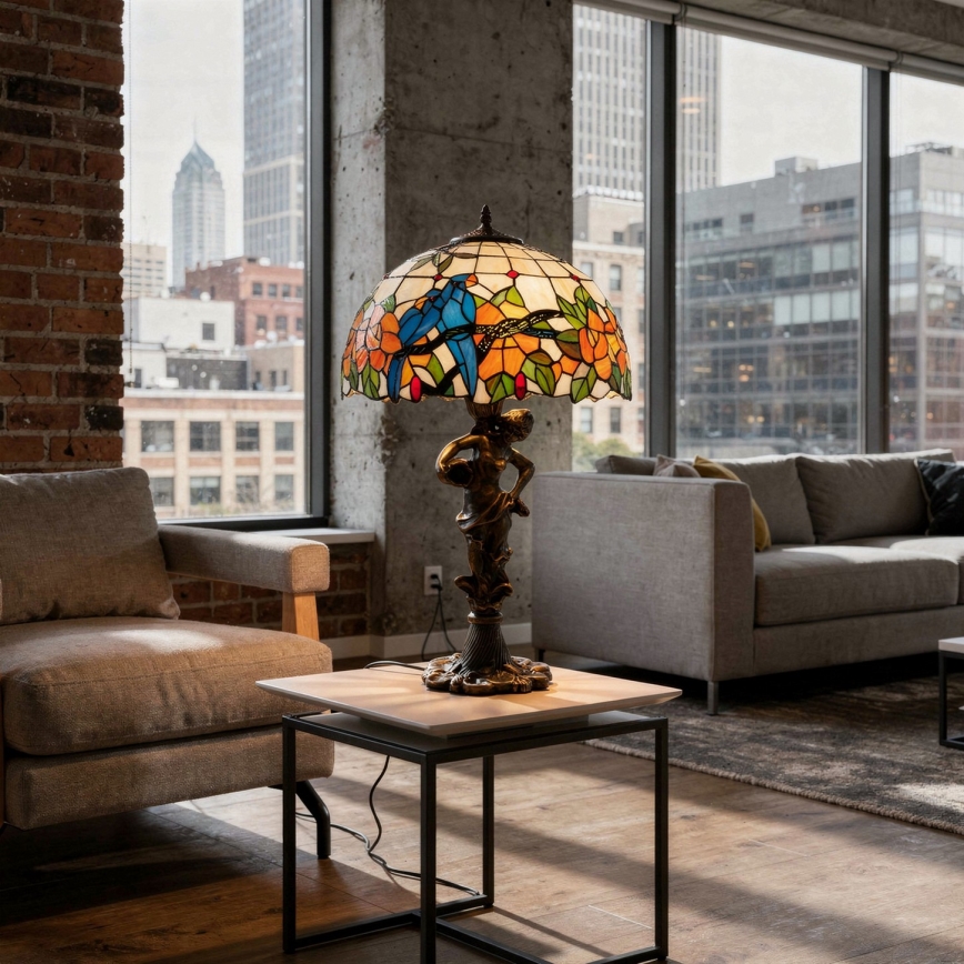 Brilagi - Tiffany vitrážová stolná lampa JUNGLE 1xE27/60W/230V