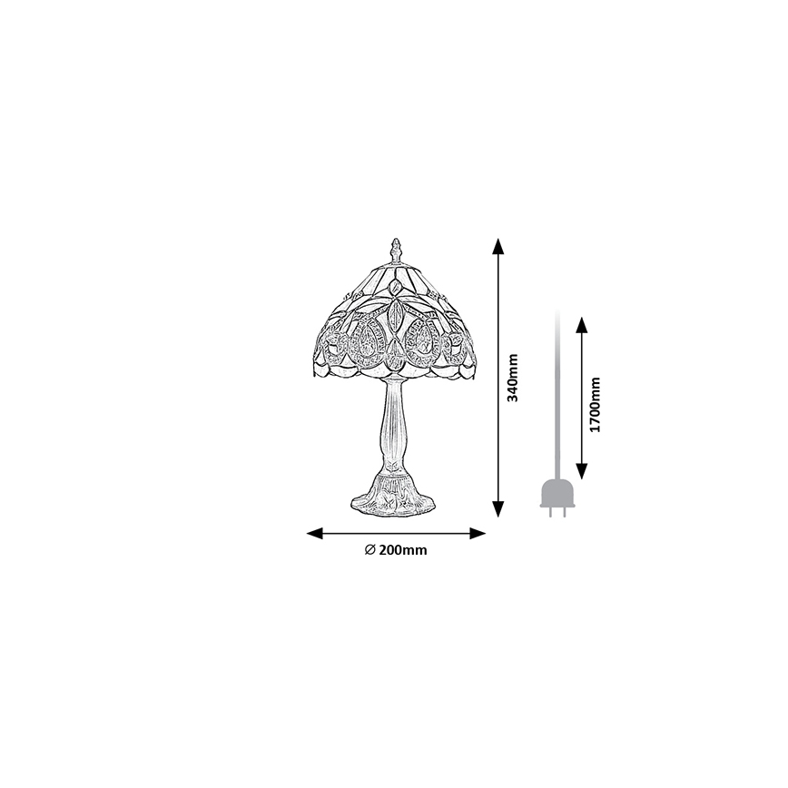 Brilagi - Tiffany vitrážová stolná lampa LUISA 1xE14/40W/230V