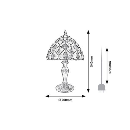 Brilagi - Tiffany vitrážová stolná lampa MARGARET 1xE14/40W/230V