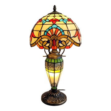 Brilagi - Tiffany vitrážová stolná lampa MIRABELLA 1xE27/60W/230V + 1xE14/40W