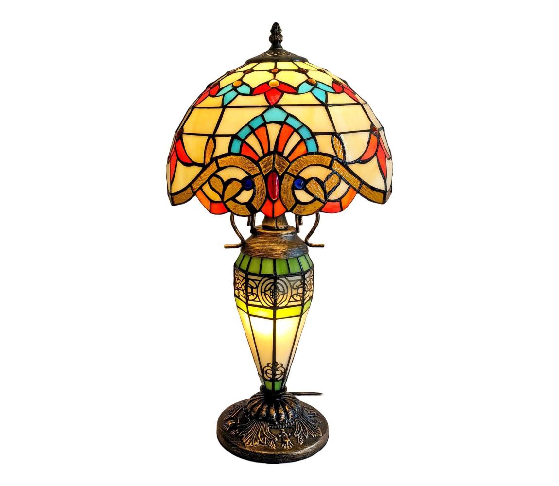 Brilagi - Tiffany vitrážová stolná lampa MIRABELLA 1xE27/60W/230V + 1xE14/40W BRT-12028E