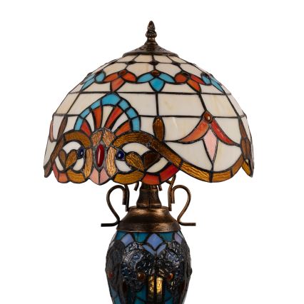 Brilagi - Tiffany vitrážová stolná lampa MIRABELLA 1xE27/60W/230V + 1xE14/40W