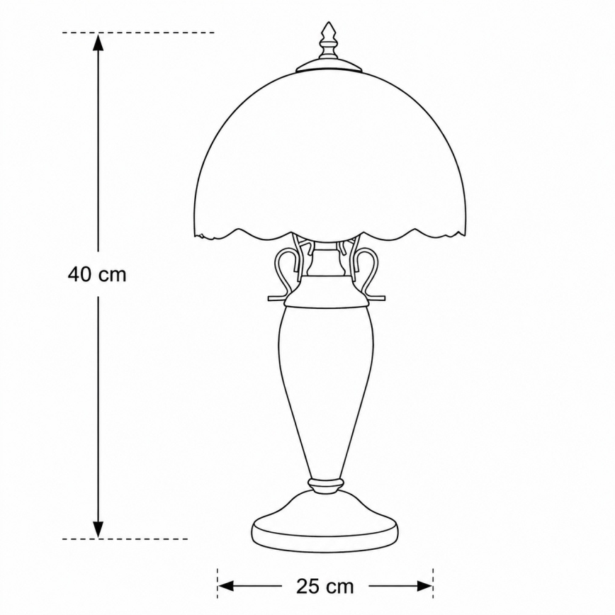 Brilagi - Tiffany vitrážová stolná lampa MIRABELLA 1xE27/60W/230V + 1xE14/40W