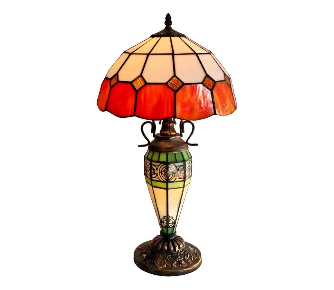 Brilagi - Tiffany vitrážová stolná lampa SIENNA 1xE27/60W/230V + 1xE14/40W BRT-8008E