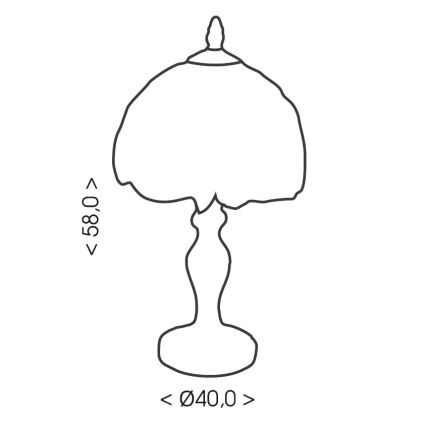 Brilagi - Tiffany vitrážová stolná lampa SIENNA 2xE27/60W/230V