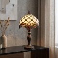 Brilagi - Tiffany vitrážová stolná lampa slonovinová 1xE27/60W/230V