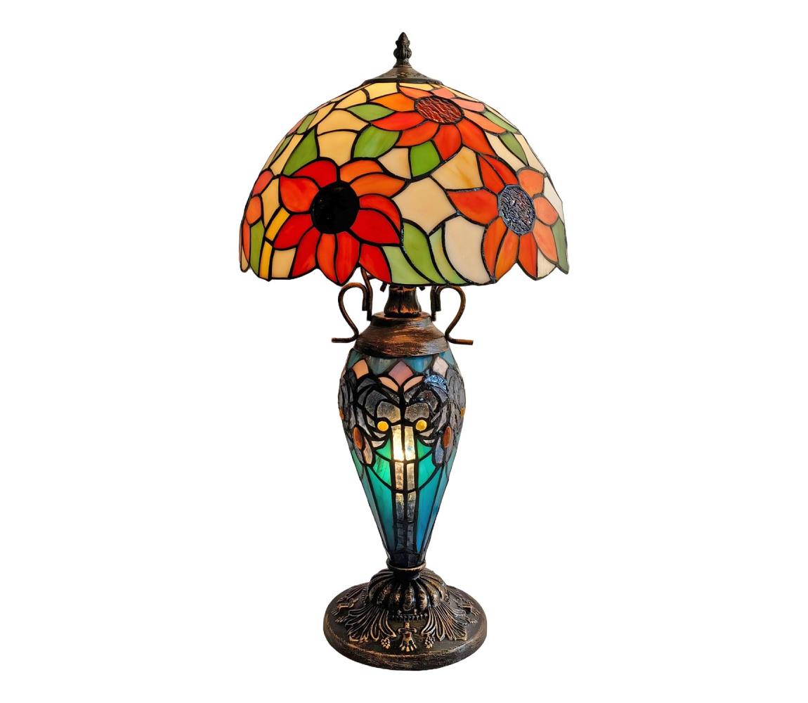 Brilagi - Tiffany vitrážová stolná lampa SUNFLOWER 1xE27/60W/230V + 1xE14/40W BRT-8004F