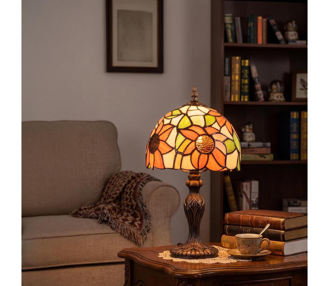 Brilagi - Tiffany vitrážová stolná lampa SUNFLOWER 1xE27/60W/230V BRT-8004A