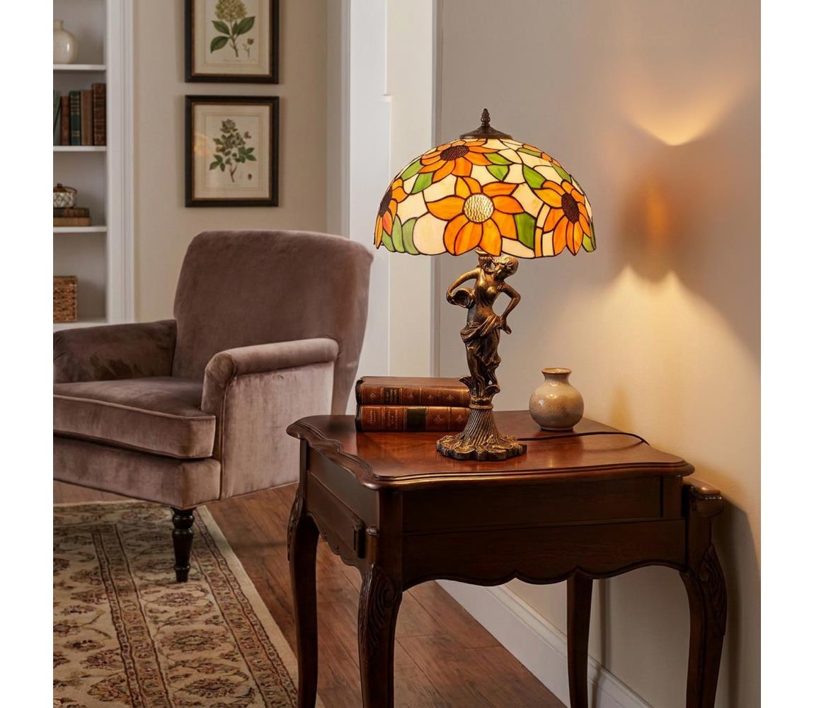 Brilagi - Tiffany vitrážová stolná lampa SUNFLOWER 1xE27/60W/230V BRT-8004D
