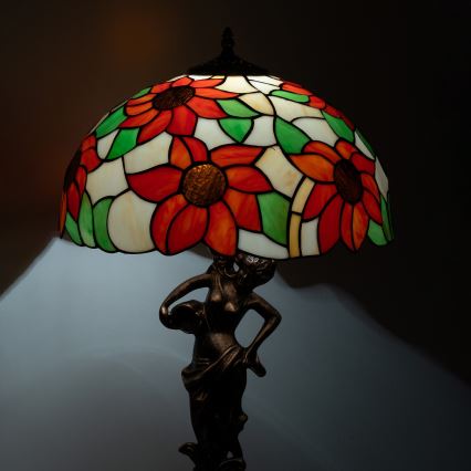 Brilagi - Tiffany vitrážová stolná lampa SUNFLOWER 1xE27/60W/230V