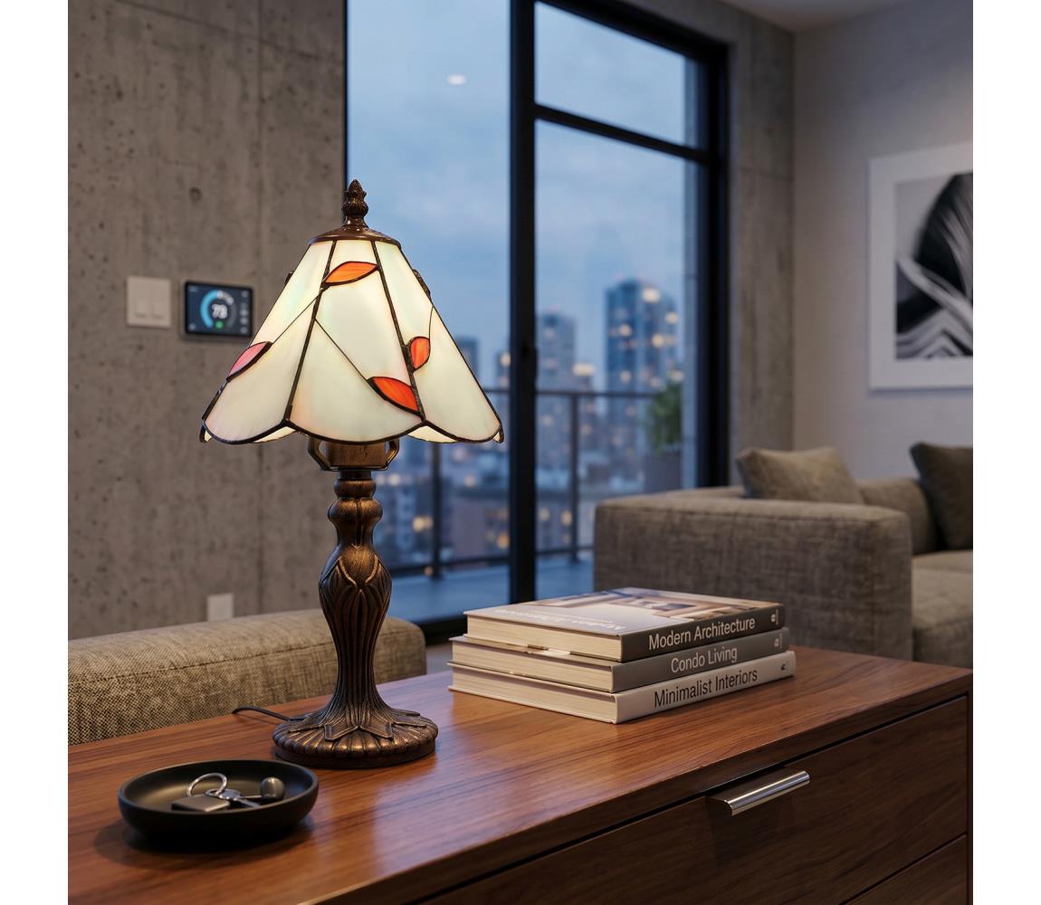 Brilagi - Tiffany vitrážová stolová lampa FOLIA 1xE27/60W/230V BRT-B015A