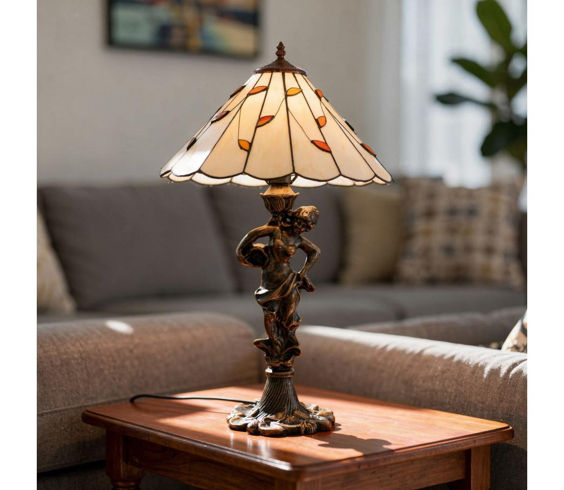 Brilagi - Tiffany vitrážová stolová lampa FOLIA 1xE27/60W/230V BRT-B015D