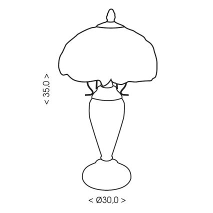Brilagi - Tiffany vitrážová stolová lampa JUNGLE 1xE27/60W/230V + 1xE14/40W