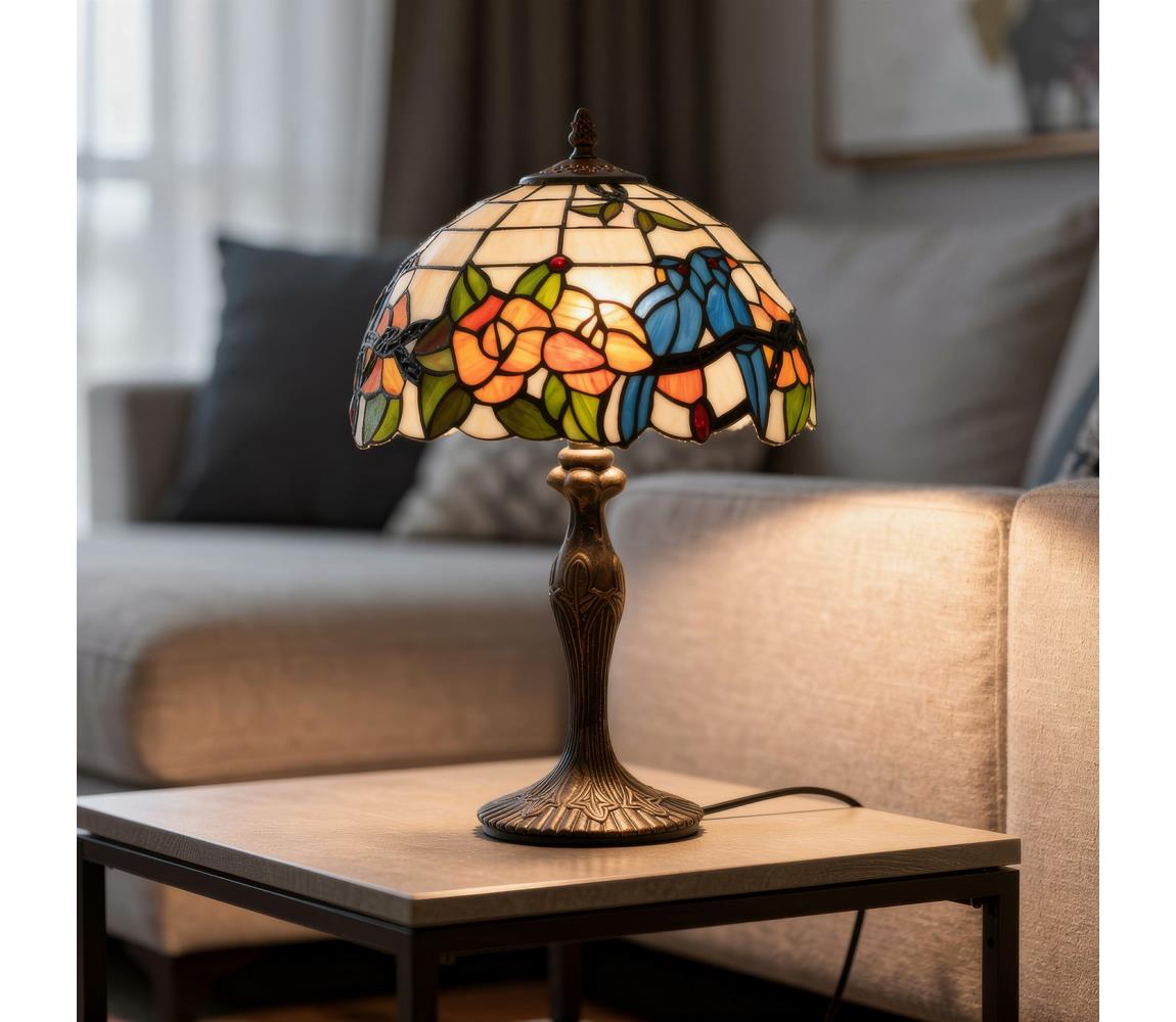 Brilagi - Tiffany vitrážová stolová lampa JUNGLE 1xE27/60W/230V BRT-12003B