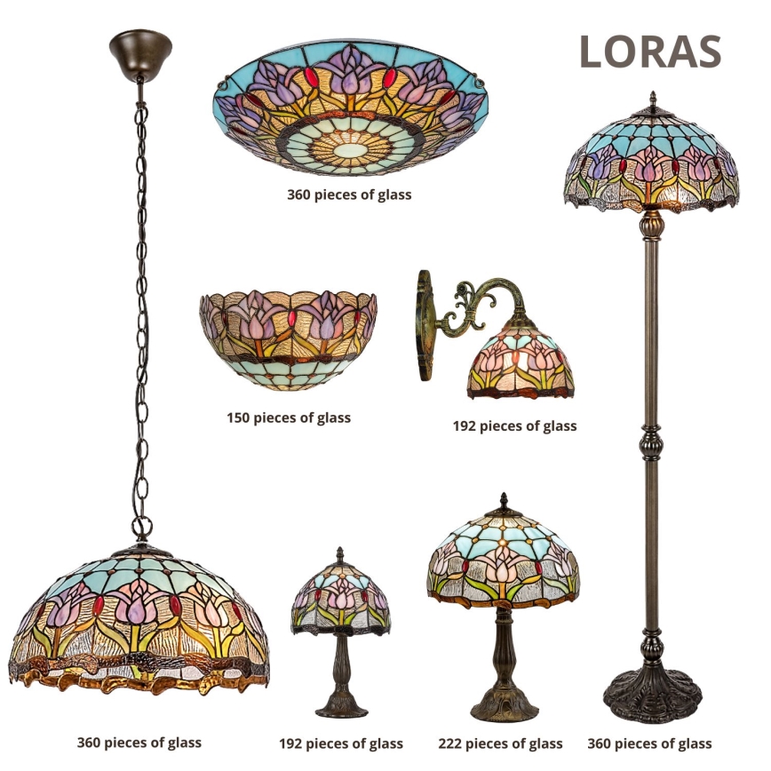 Brilagi - Tiffany vitrážová stolová lampa LORAS 1xE27/40W/230V