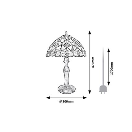 Brilagi - Tiffany vitrážová stolová lampa MARGARET 1xE27/40W/230V