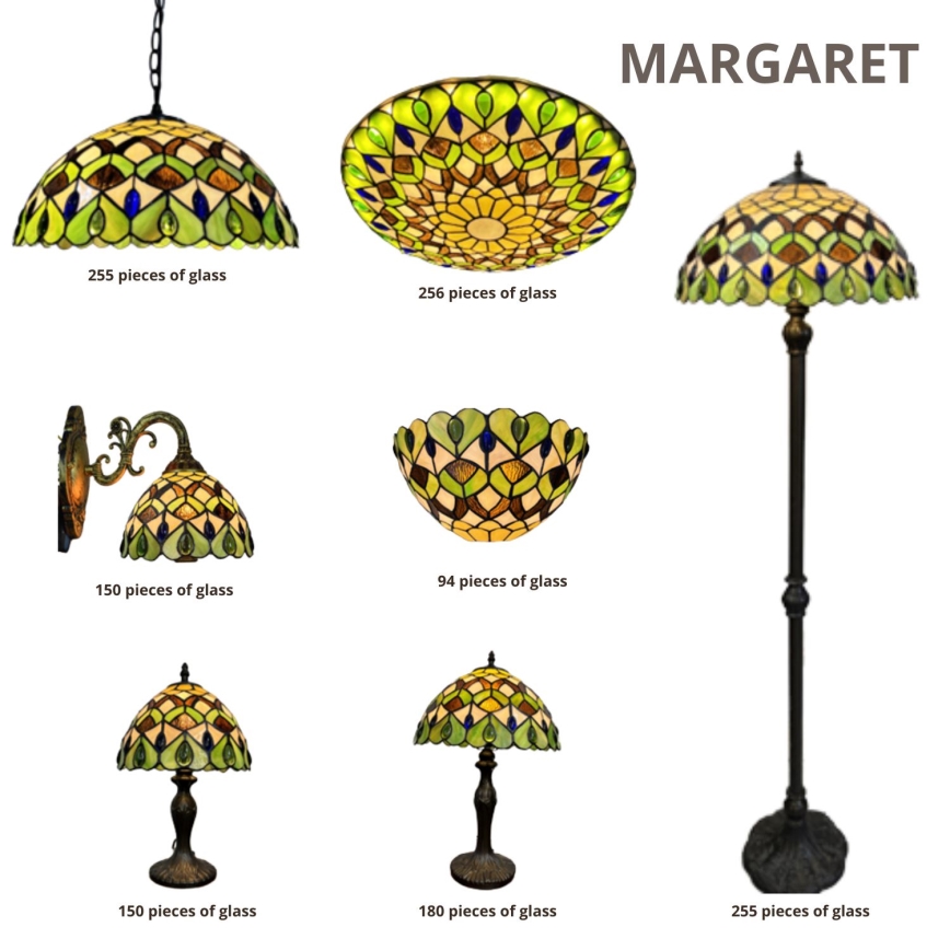 Brilagi - Tiffany vitrážová stolová lampa MARGARET 1xE27/40W/230V