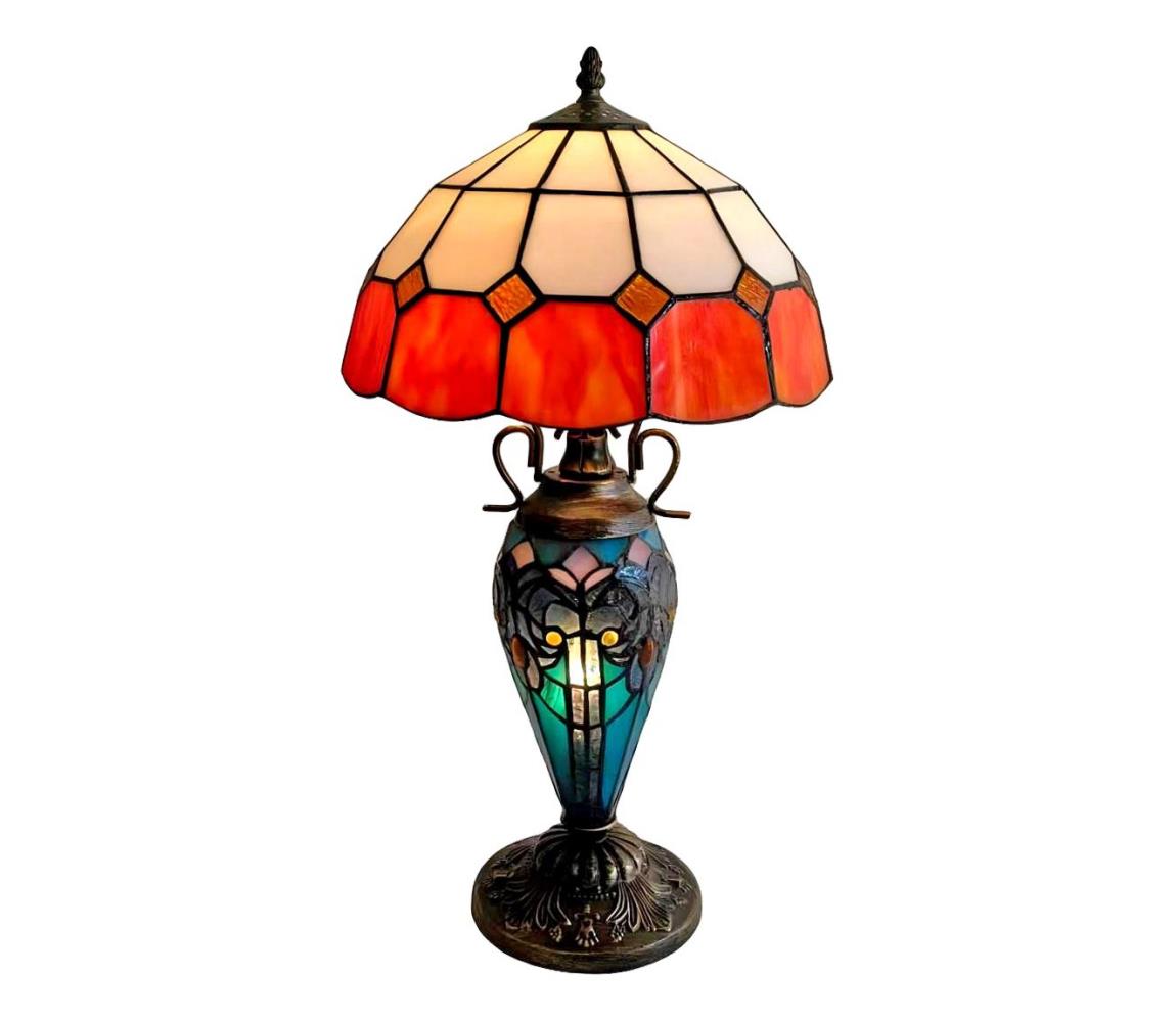 Brilagi - Tiffany vitrážová stolová lampa SIENNA 1xE27/60W/230V + 1xE14/40W BRT-8008F