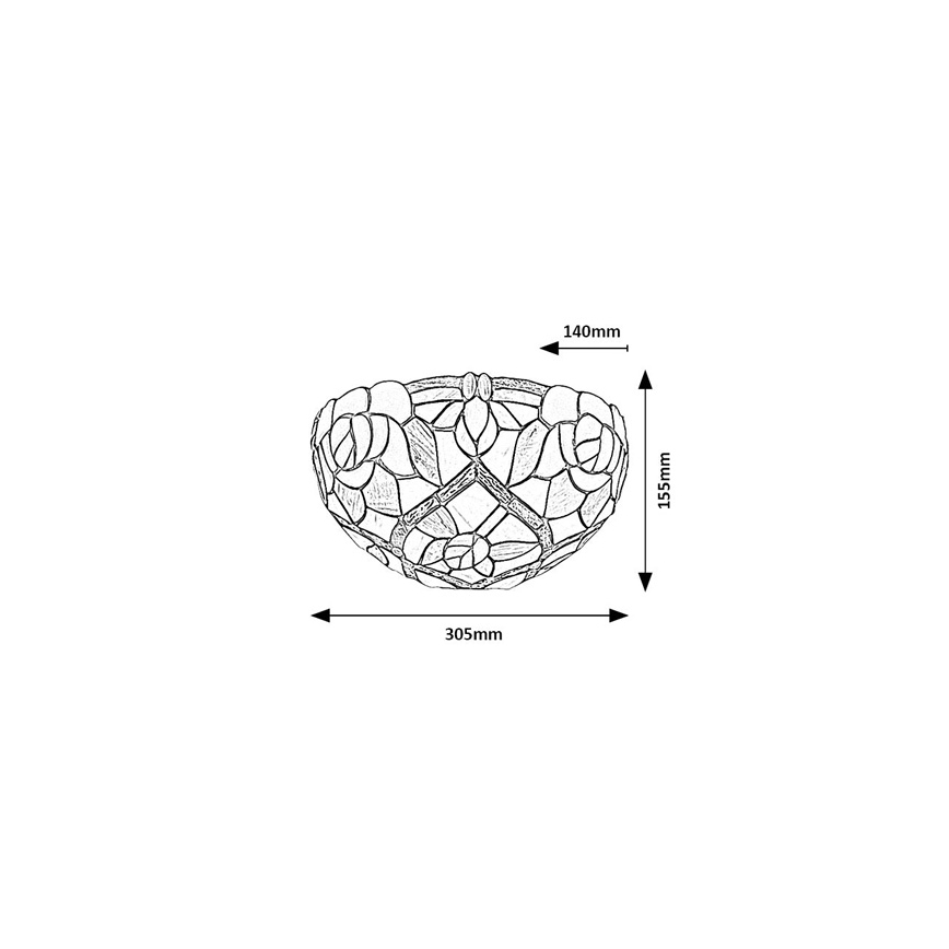 Brilagi - Tiffany vitrážové nástenné svietidlo GARLAN 1xE14/40W/230V