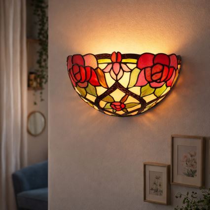 Brilagi - Tiffany vitrážové nástenné svietidlo GARLAN 1xE14/40W/230V