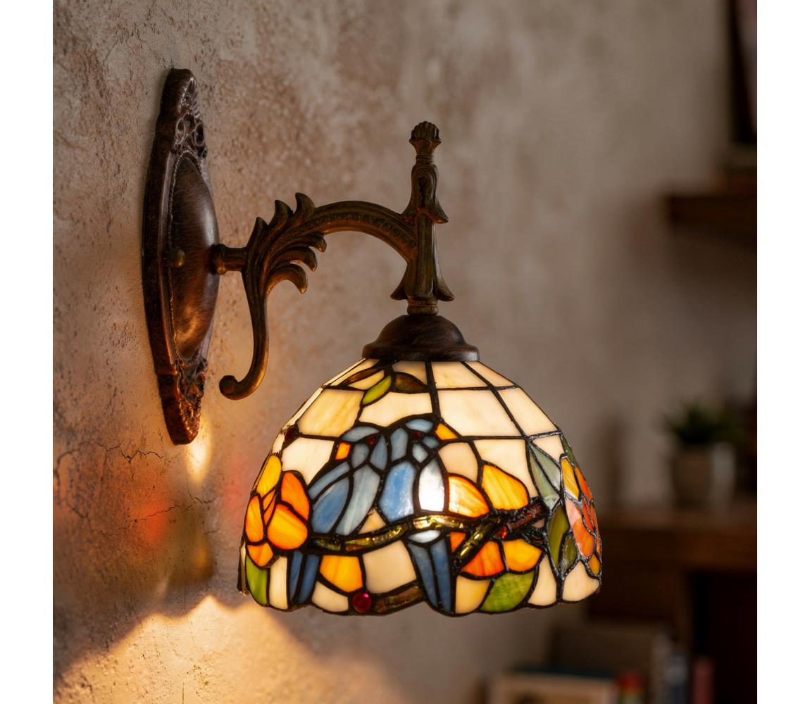 Brilagi - Tiffany vitražové nástenné svietidlo JUNGLE 1xE14/40W/230V BRW-12003A