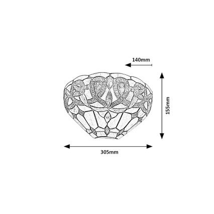 Brilagi - Tiffany vitrážové nástenné svietidlo LUISA 1xE27/40W/230V