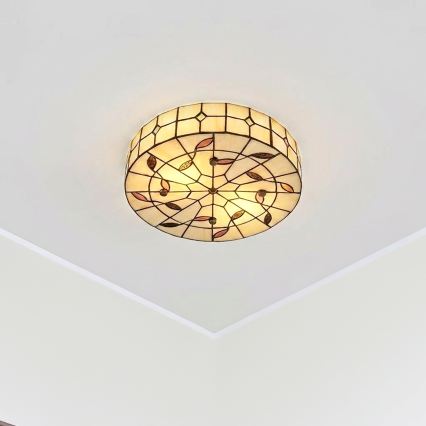 BRILAGI - Tiffany vitražové stropné svietidlo FOLIA 2xE27/60W/230V priemer 40 cm