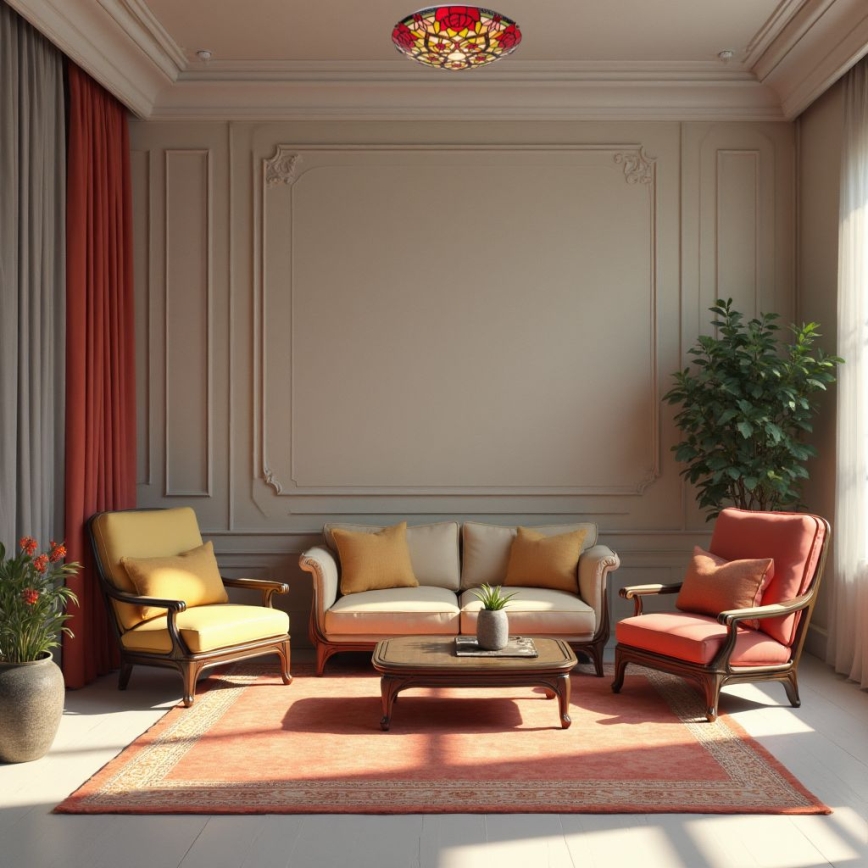 Brilagi - Tiffany vitrážové stropné svietidlo GARLAN 2xE27/60W/230V