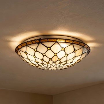 Brilagi - Tiffany vitrážové stropné svietidlo IVORY 2xE27/60W/230V pr. 40 cm