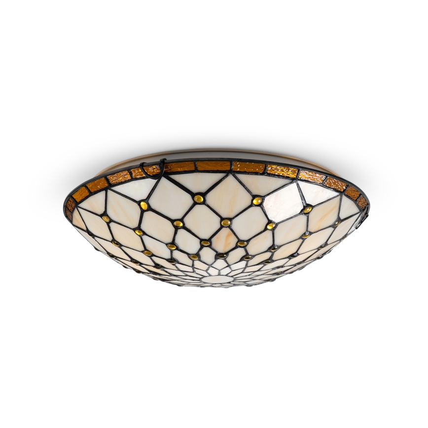 BRILAGI - Tiffany vitrážové stropné svietidlo IVORY 2xE27/60W/230V pr. 40 cm