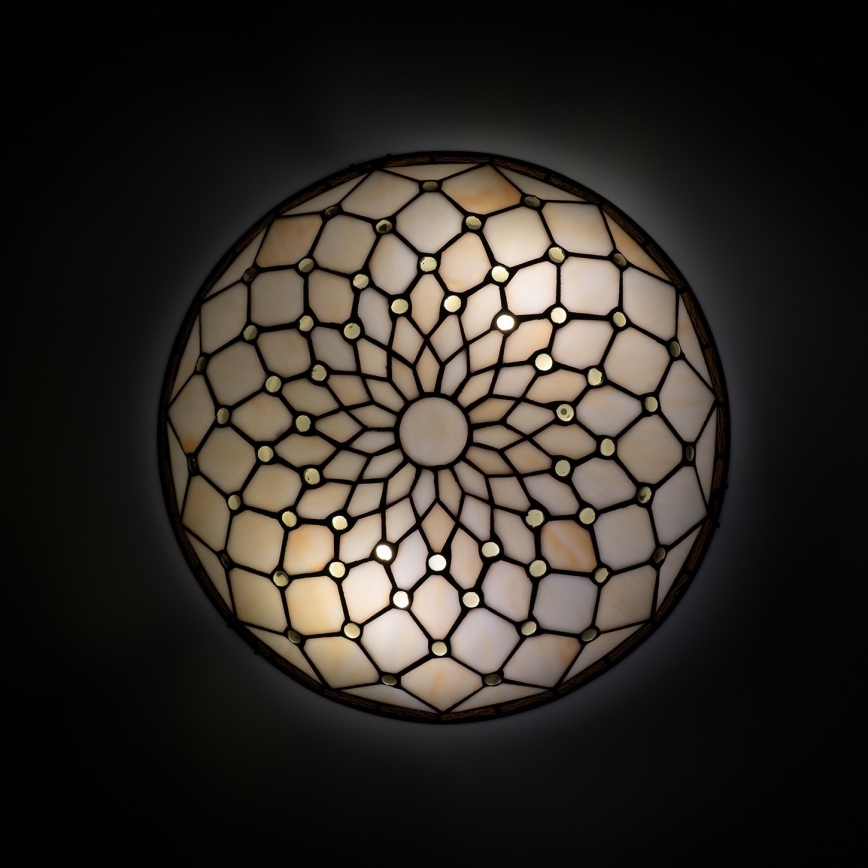 BRILAGI - Tiffany vitrážové stropné svietidlo IVORY 2xE27/60W/230V pr. 40 cm