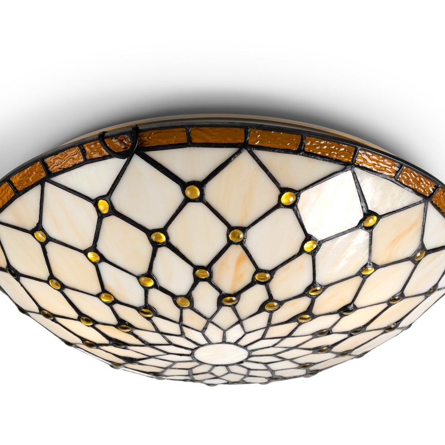 BRILAGI - Tiffany vitrážové stropné svietidlo IVORY 2xE27/60W/230V pr. 40 cm