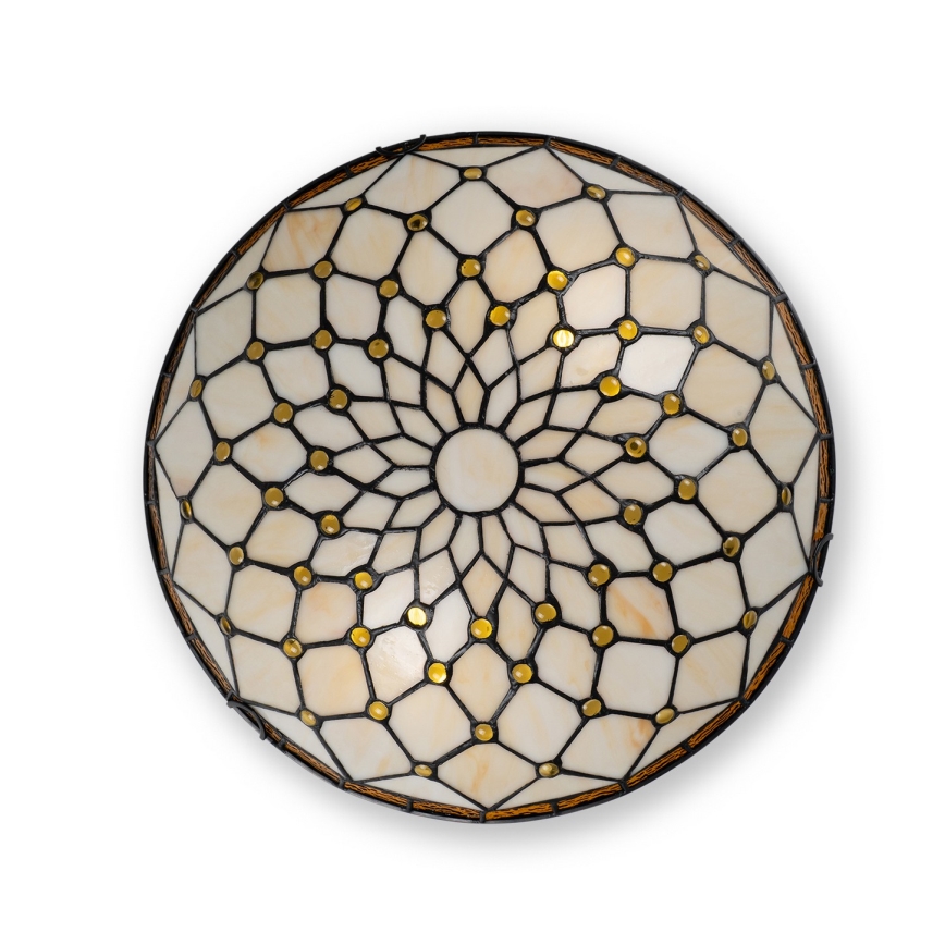 BRILAGI - Tiffany vitrážové stropné svietidlo IVORY 2xE27/60W/230V pr. 40 cm